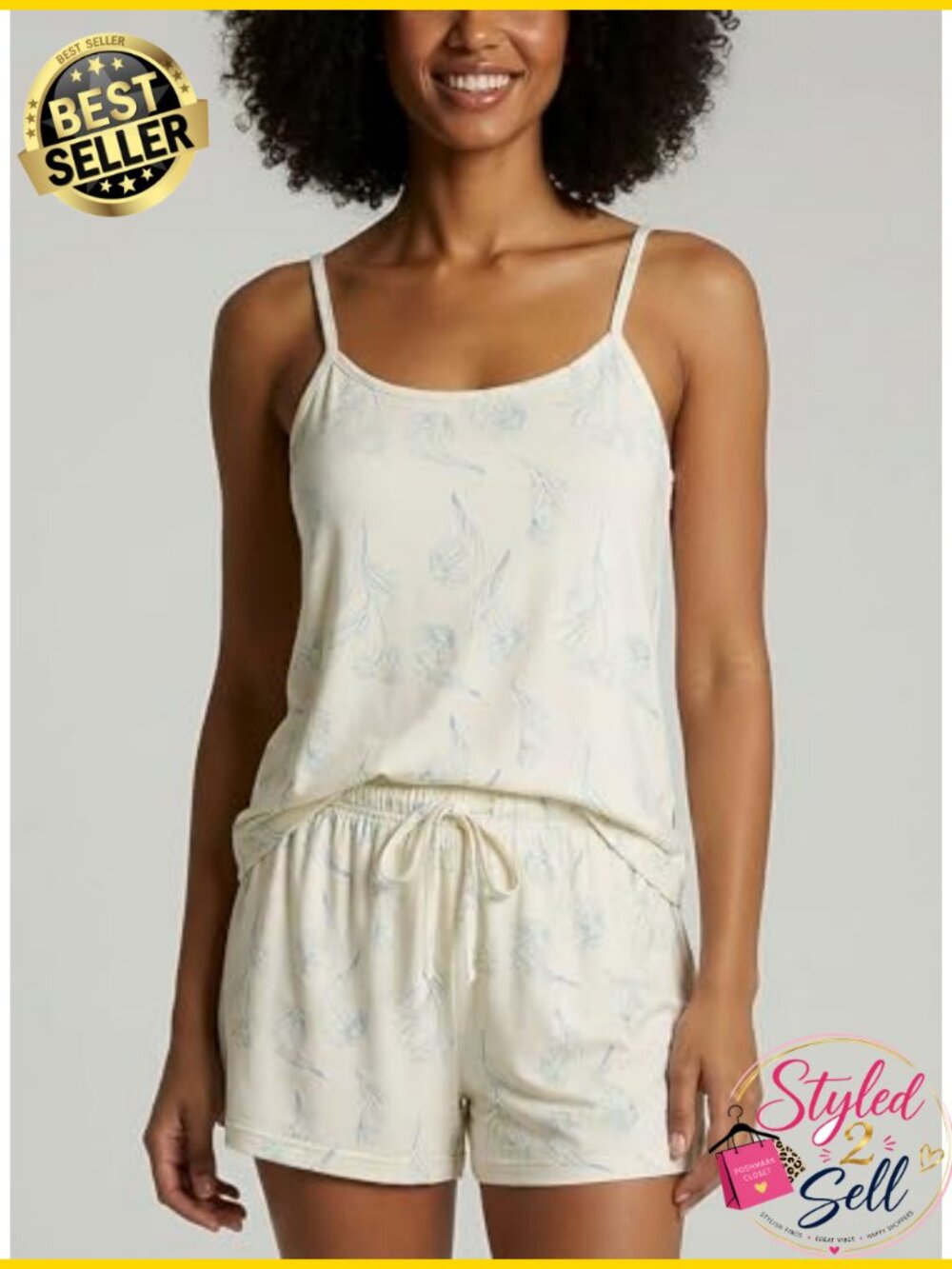3 Pack Women's Cami Shorts Pajama Set Soft Comfy Summer Lounge - Picture 3 of 6